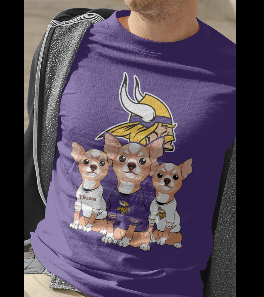Minnesota Vikings Chihuahua Trio T-Shirt
