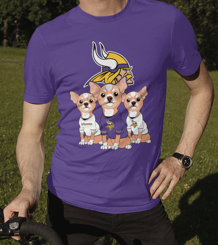 Minnesota Vikings Chihuahua Trio T-Shirt
