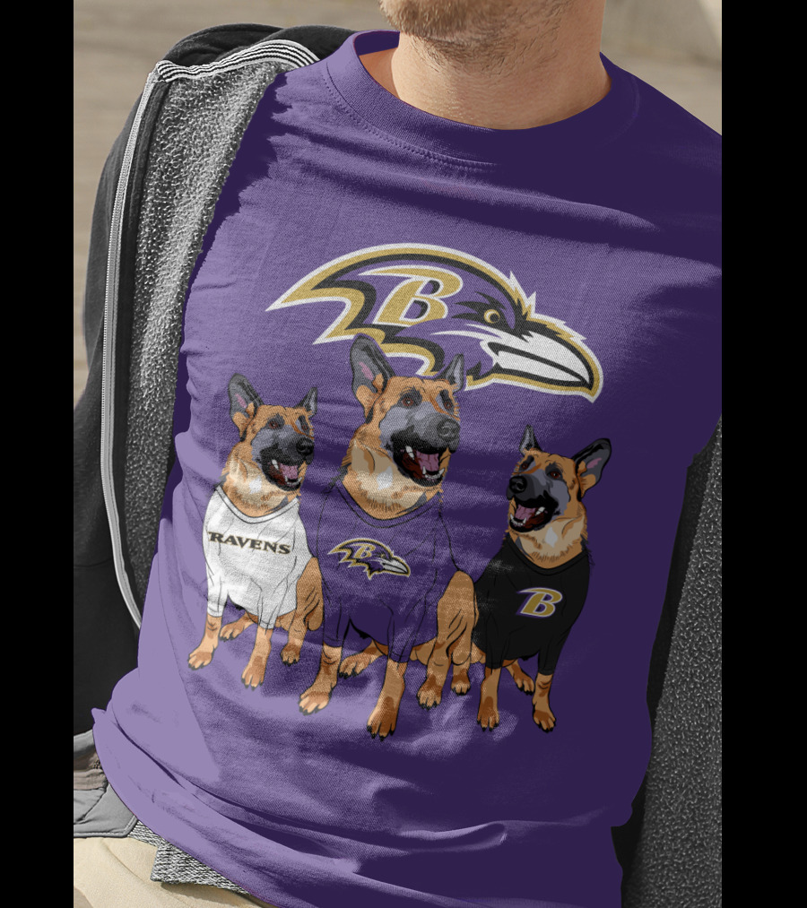 Ravens German Shepherd Trio T-Shirt