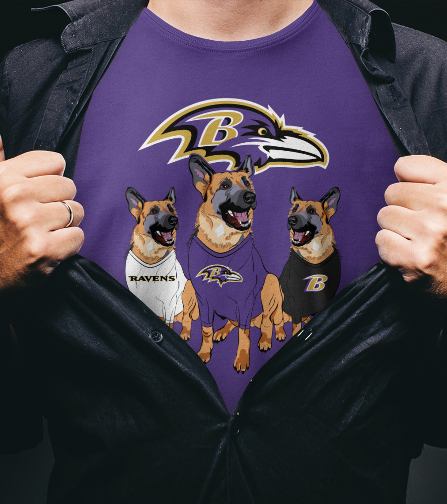 Ravens German Shepherd Trio T-Shirt