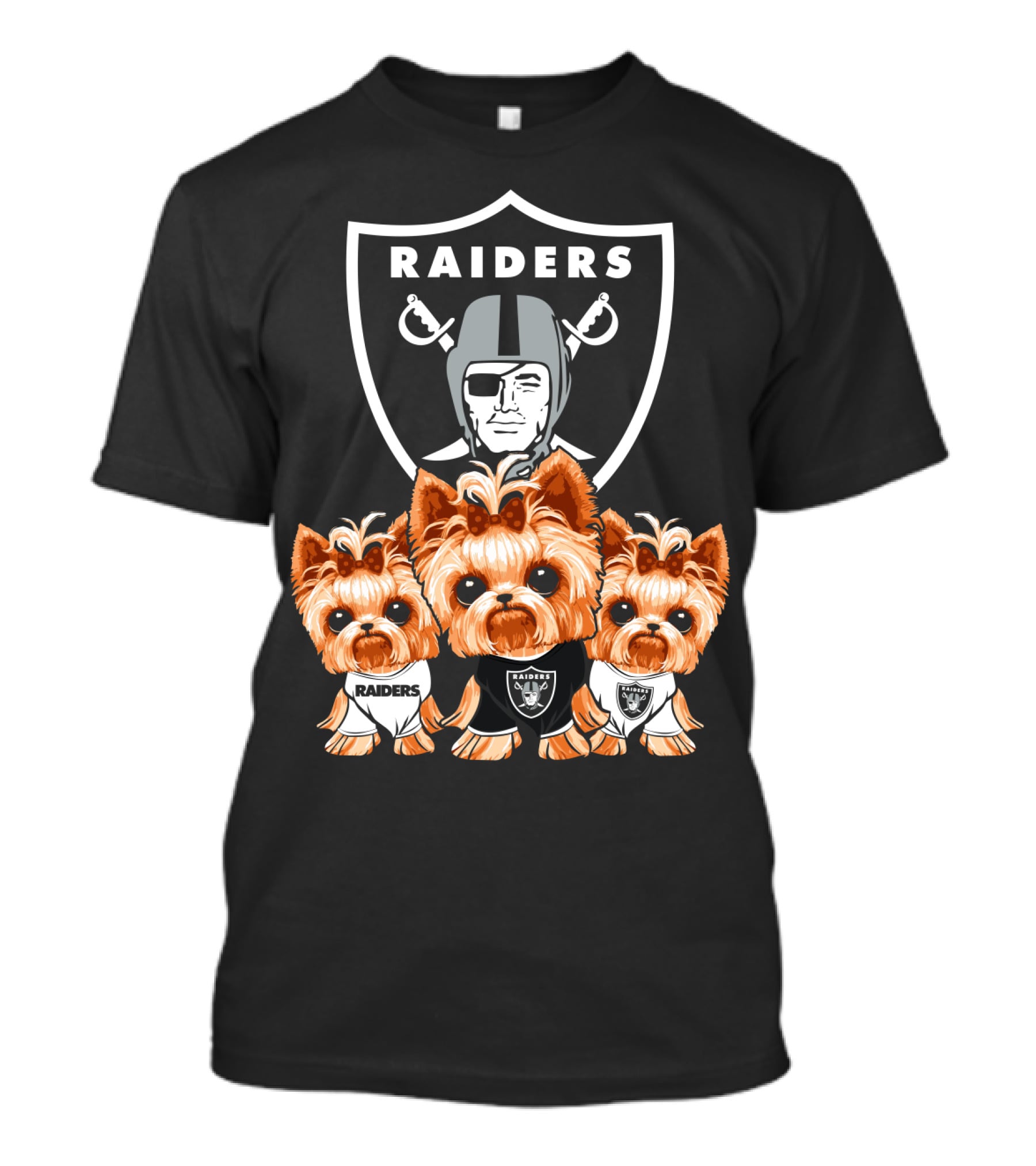 Yorkshire Terrier Dogs Las Vegas Raiders NFL Football Fa T-Shirt