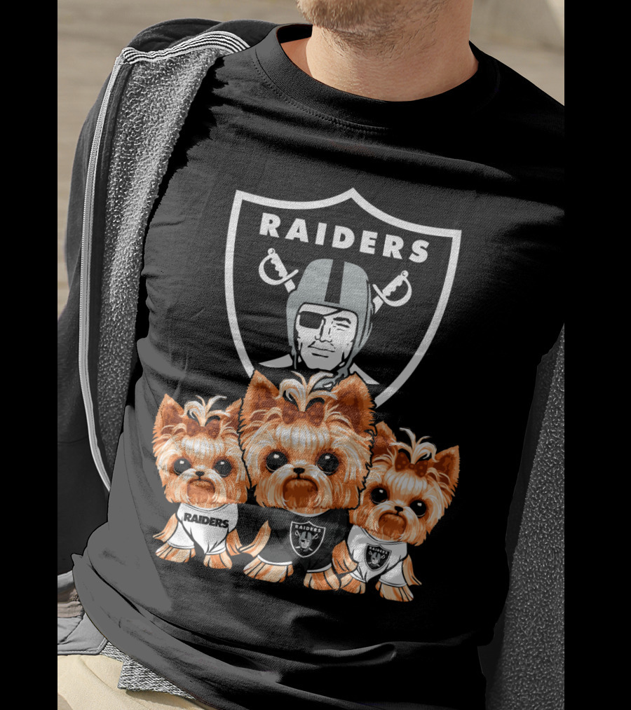 Yorkshire Terrier Dogs Las Vegas Raiders NFL Football Fa T-Shirt