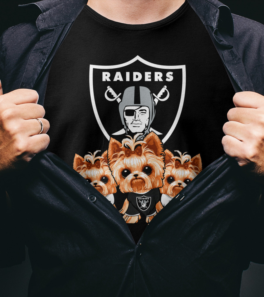 Yorkshire Terrier Dogs Las Vegas Raiders NFL Football Fa T-Shirt