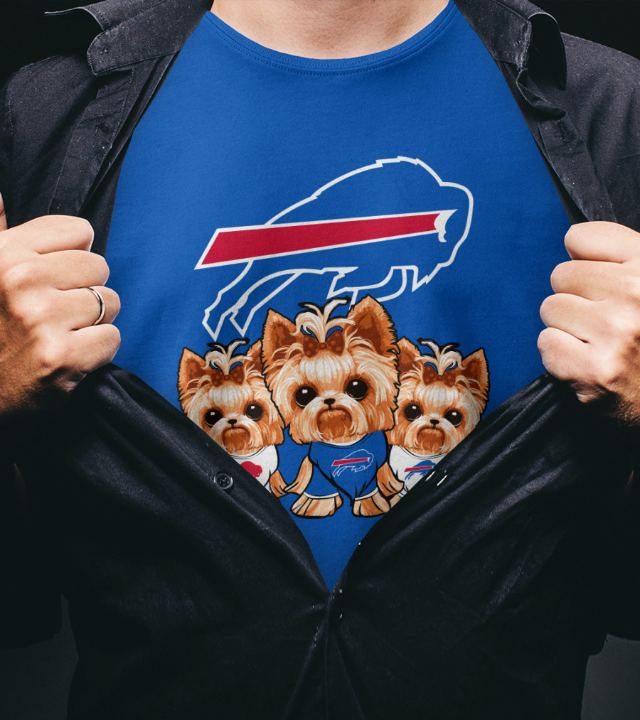 Buffalo Bills Yorkshire Terrier With Team T-Shirt