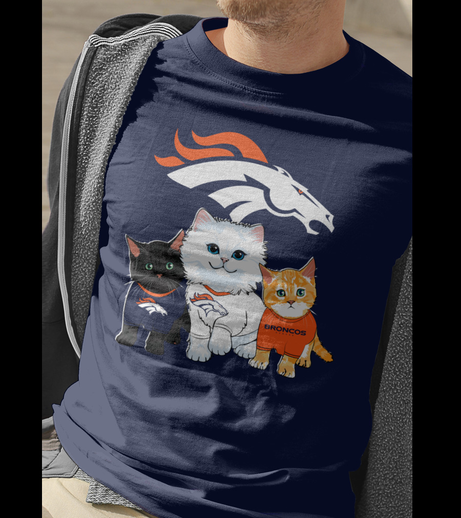 Denver Broncos Cat Trio T-Shirt