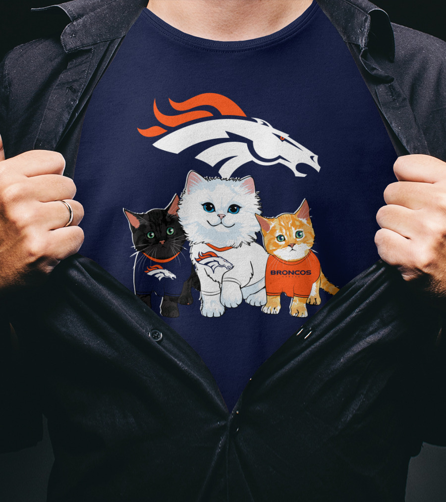 Denver Broncos Cat Trio T-Shirt