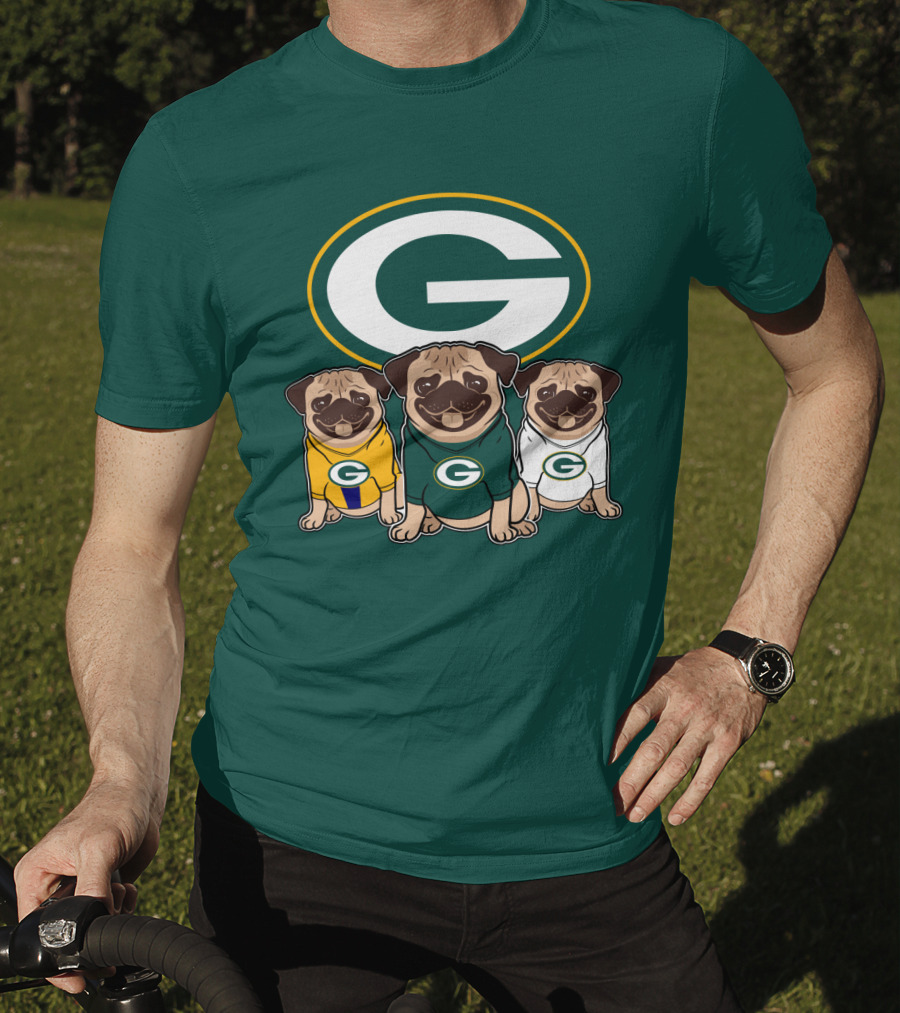 Green Bay Packers Pug Trio T-Shirt