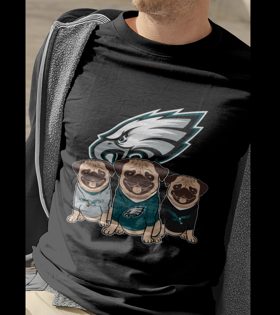 Philadelphia Eagles Pugs T-Shirt