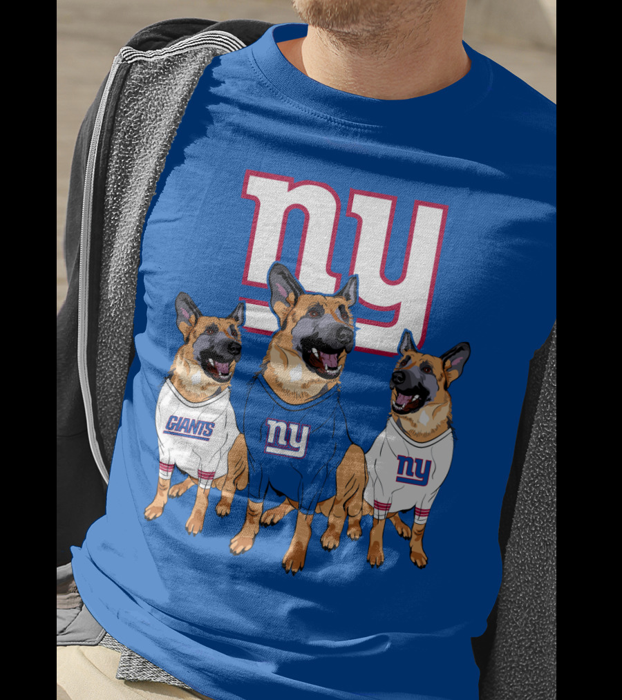 New York Giants German Shepherd Trio T-Shirt