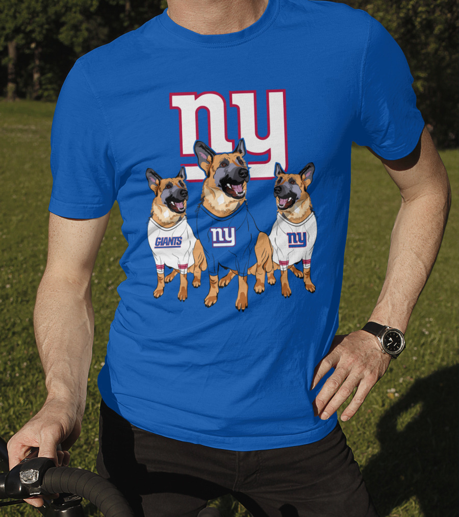 New York Giants German Shepherd Trio T-Shirt
