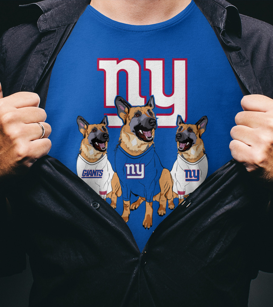New York Giants German Shepherd Trio T-Shirt