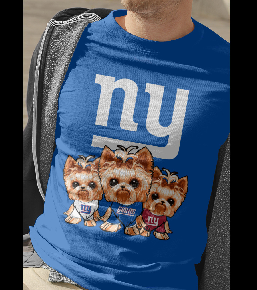 New York Giants Yorkshire Terrier T-Shirt