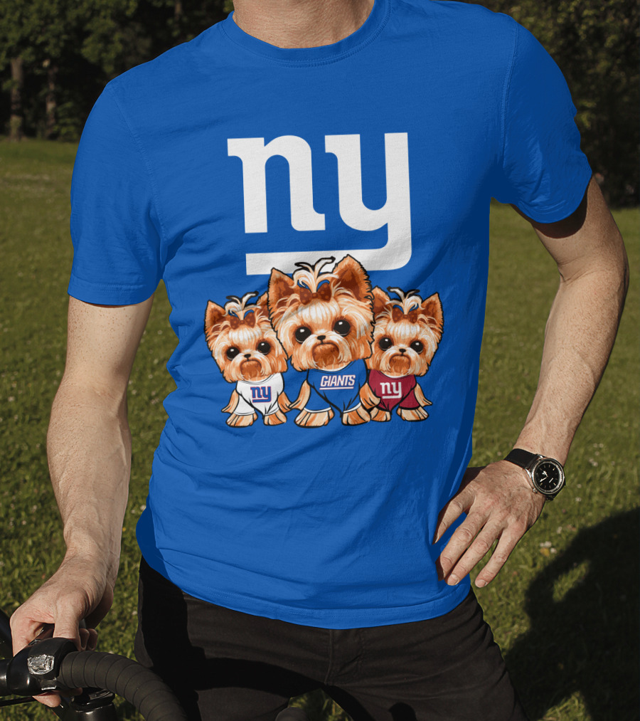 New York Giants Yorkshire Terrier T-Shirt