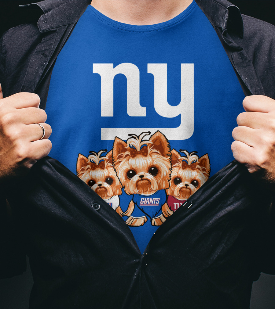 New York Giants Yorkshire Terrier T-Shirt
