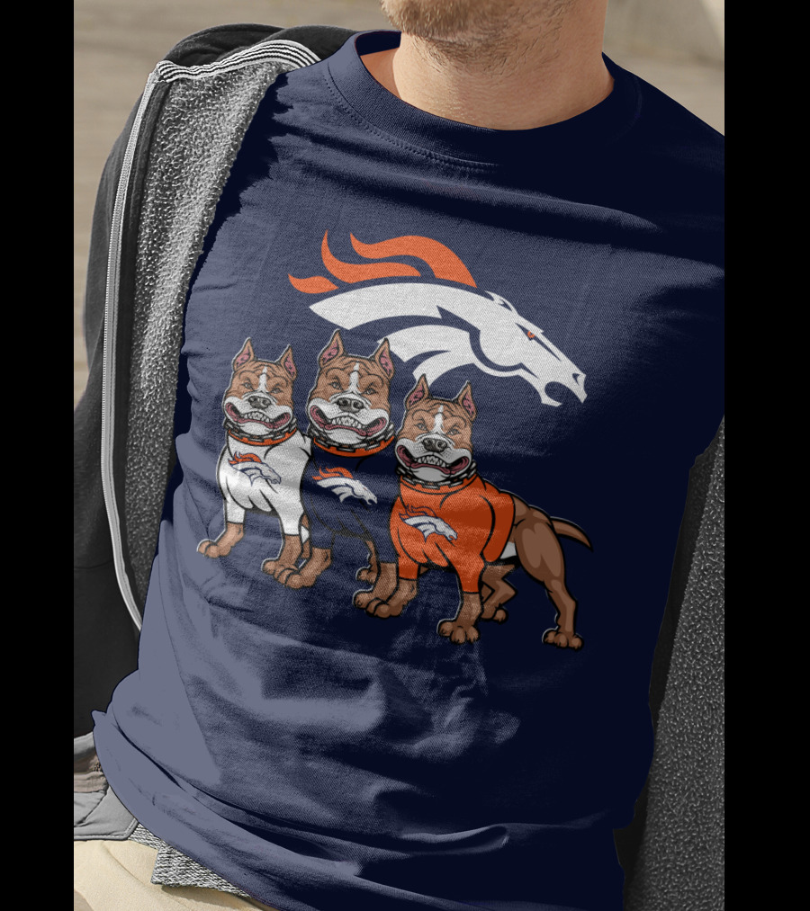 Denver Broncos With Pitbull T-Shirt