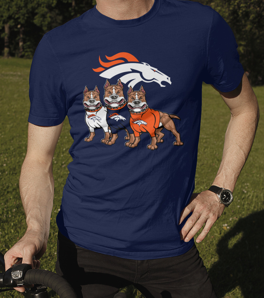 Denver Broncos With Pitbull T-Shirt