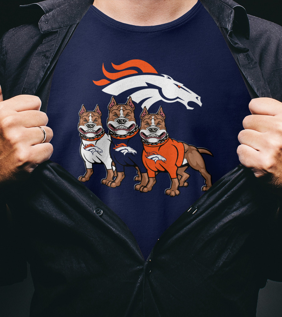Denver Broncos With Pitbull T-Shirt