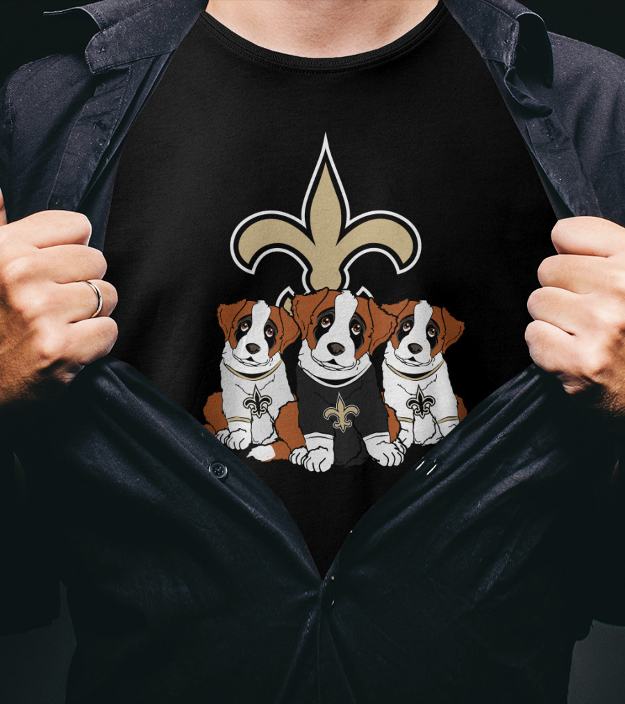 New Orleans Saints Puppy Trio T-Shirt