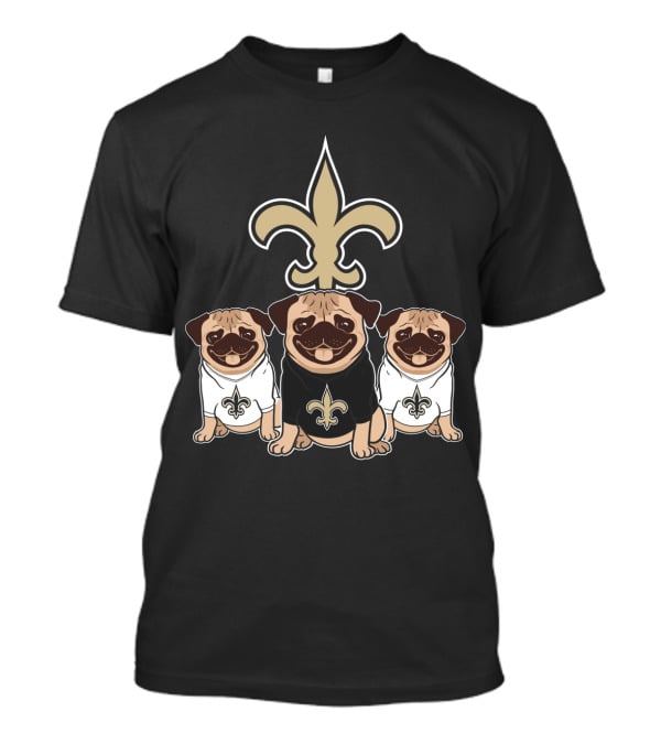 New Orleans Saints Pug Dog T-Shirt