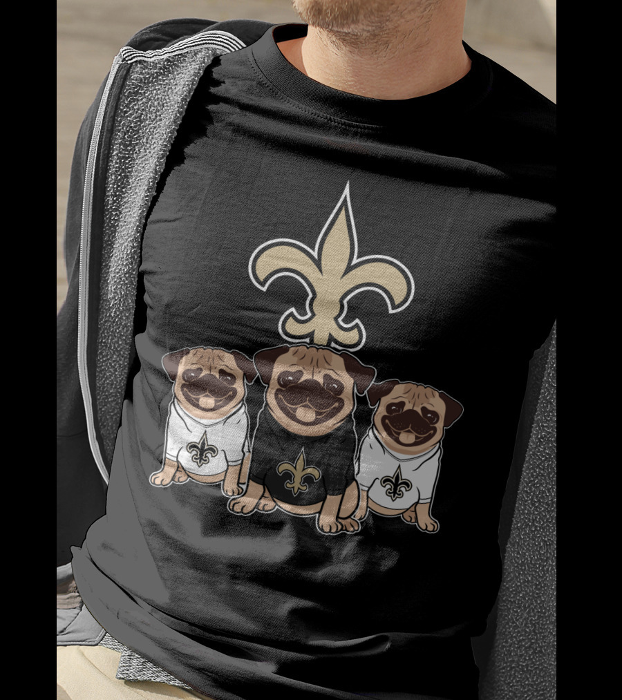 New Orleans Saints Pug Dog T-Shirt