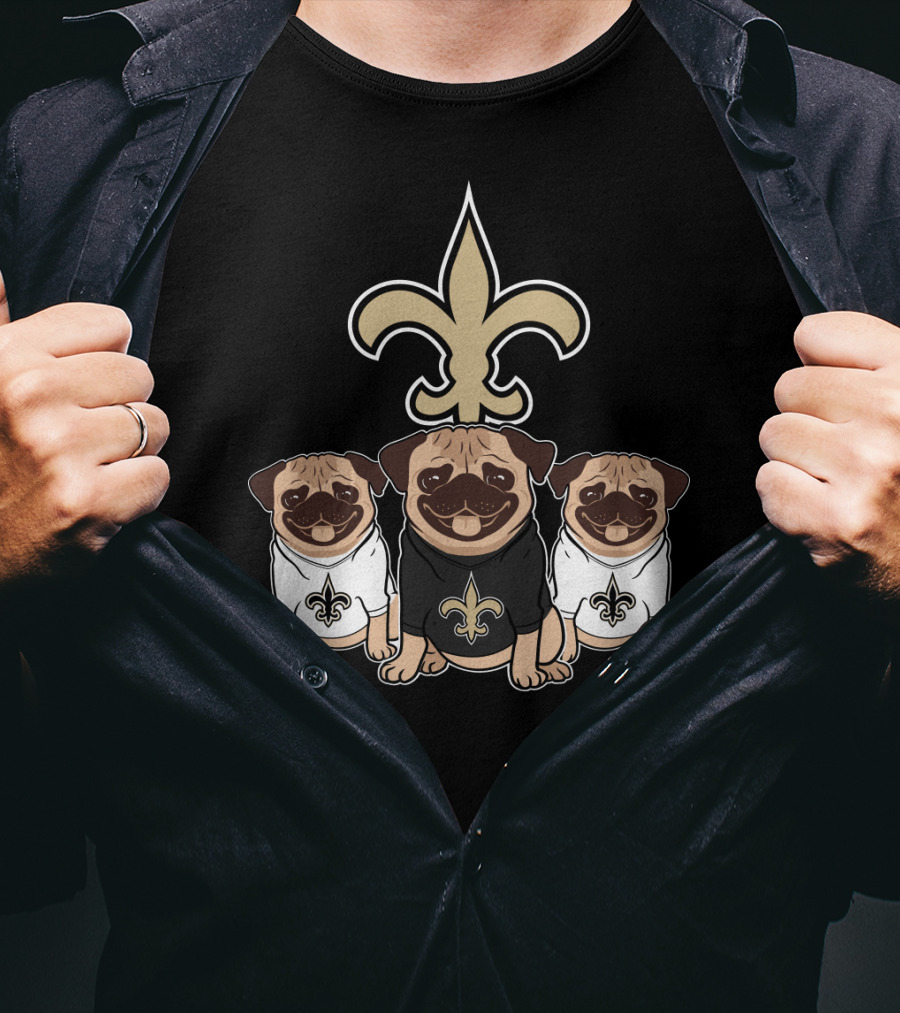 New Orleans Saints Pug Dog T-Shirt