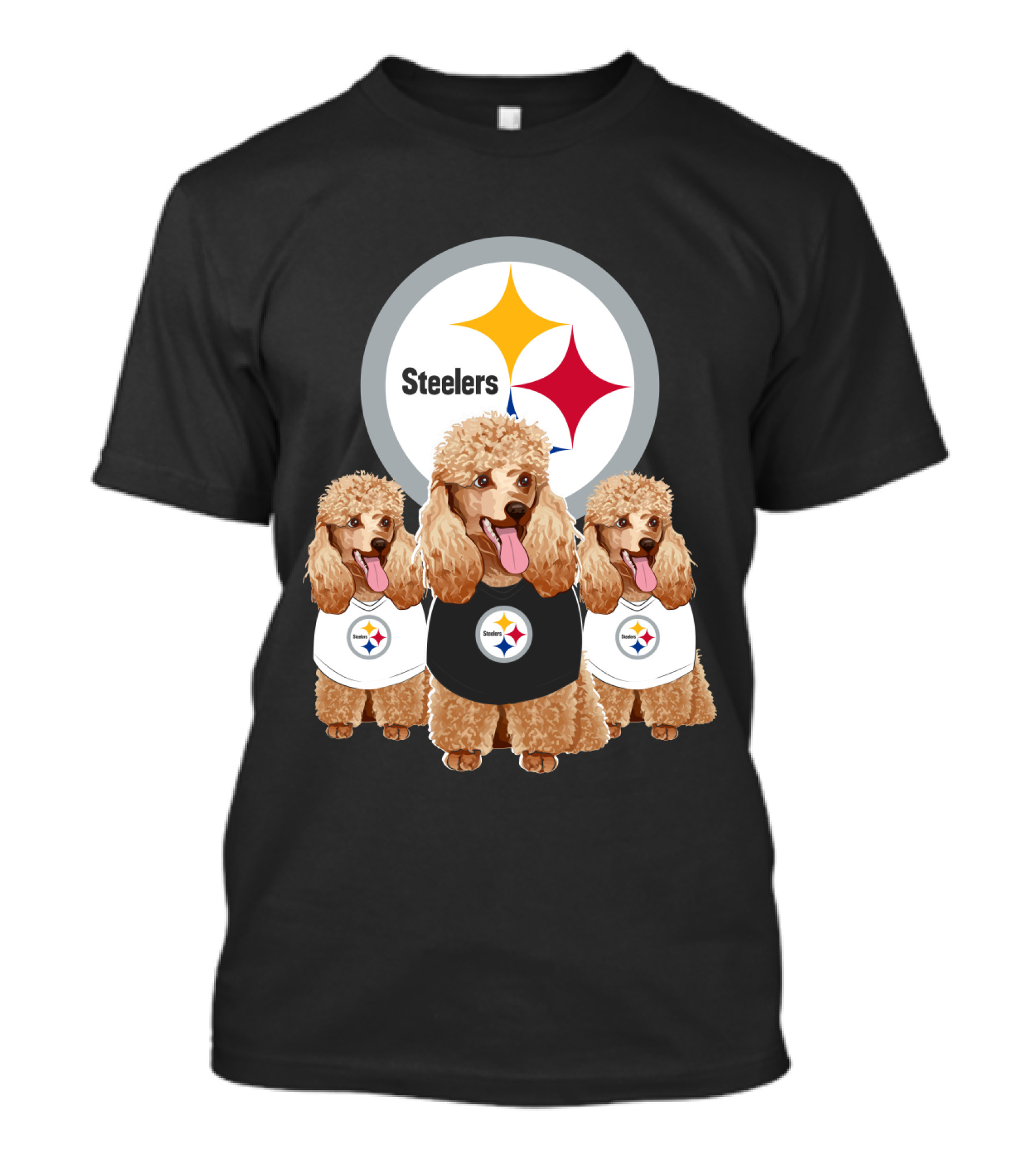 Pittsburgh Steelers Poodle Dogs Football Fan T-Shirt