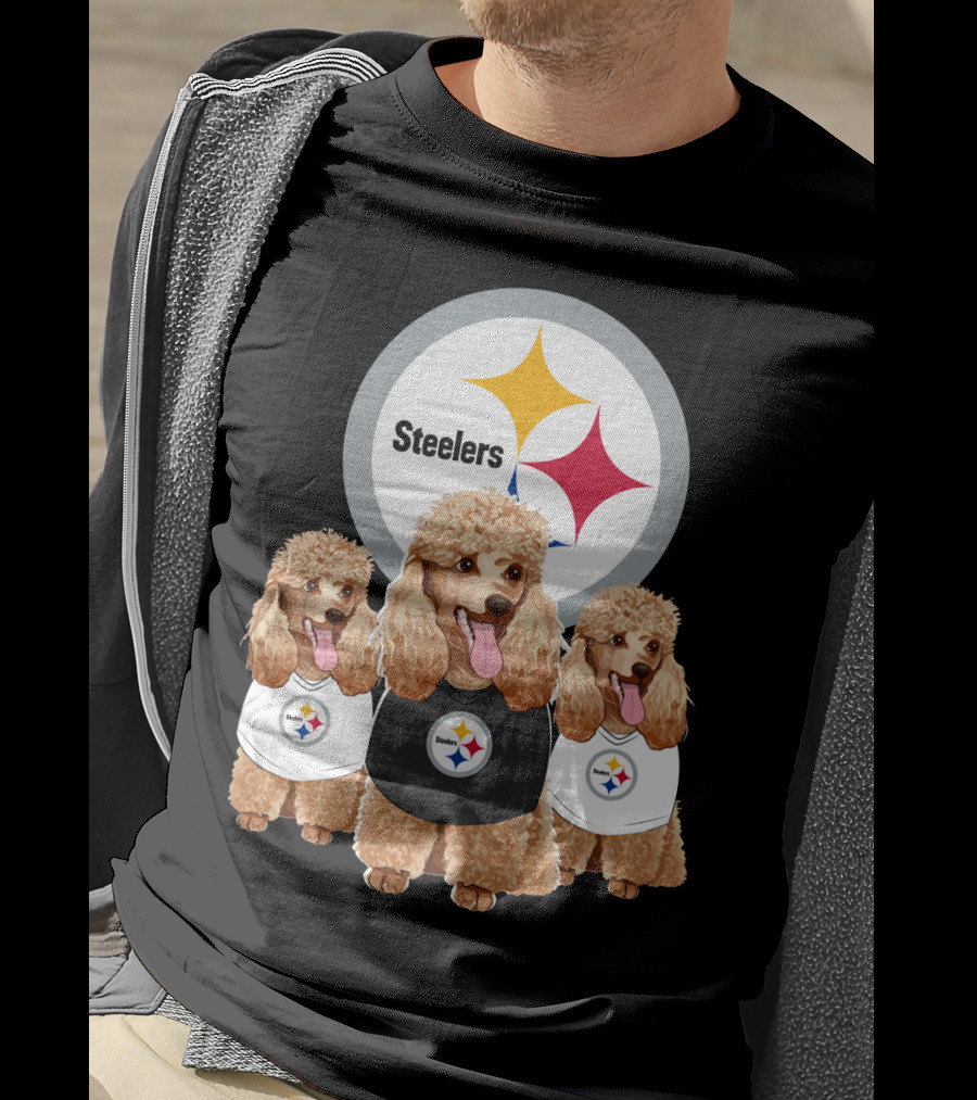 Pittsburgh Steelers Poodle Dogs Football Fan T-Shirt