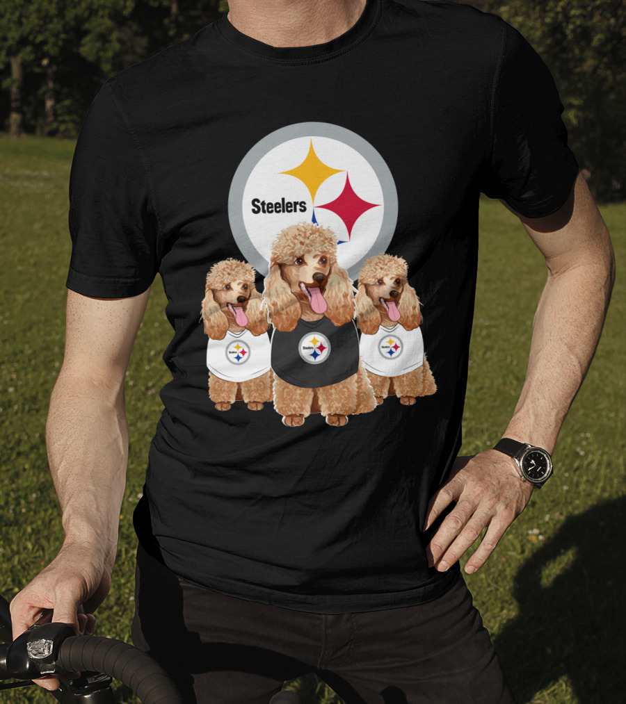 Pittsburgh Steelers Poodle Dogs Football Fan T-Shirt