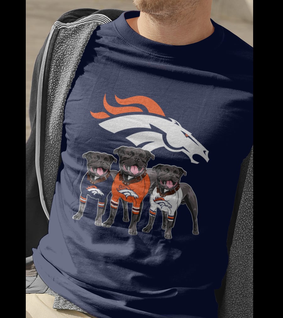 Denver Broncos Pitfull Dog Trio T-Shirt