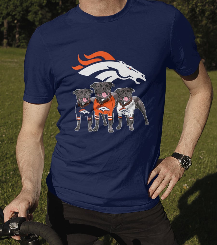 Denver Broncos Pitfull Dog Trio T-Shirt