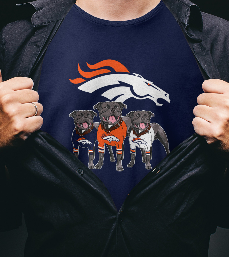 Denver Broncos Pitfull Dog Trio T-Shirt
