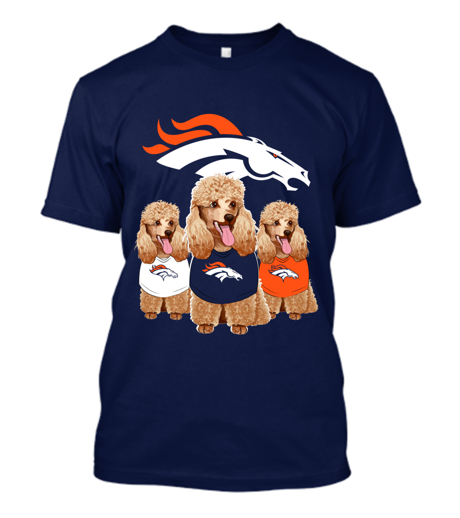Denver Broncos Poodle T-Shirt