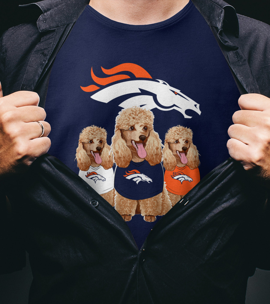 Denver Broncos Poodle T-Shirt
