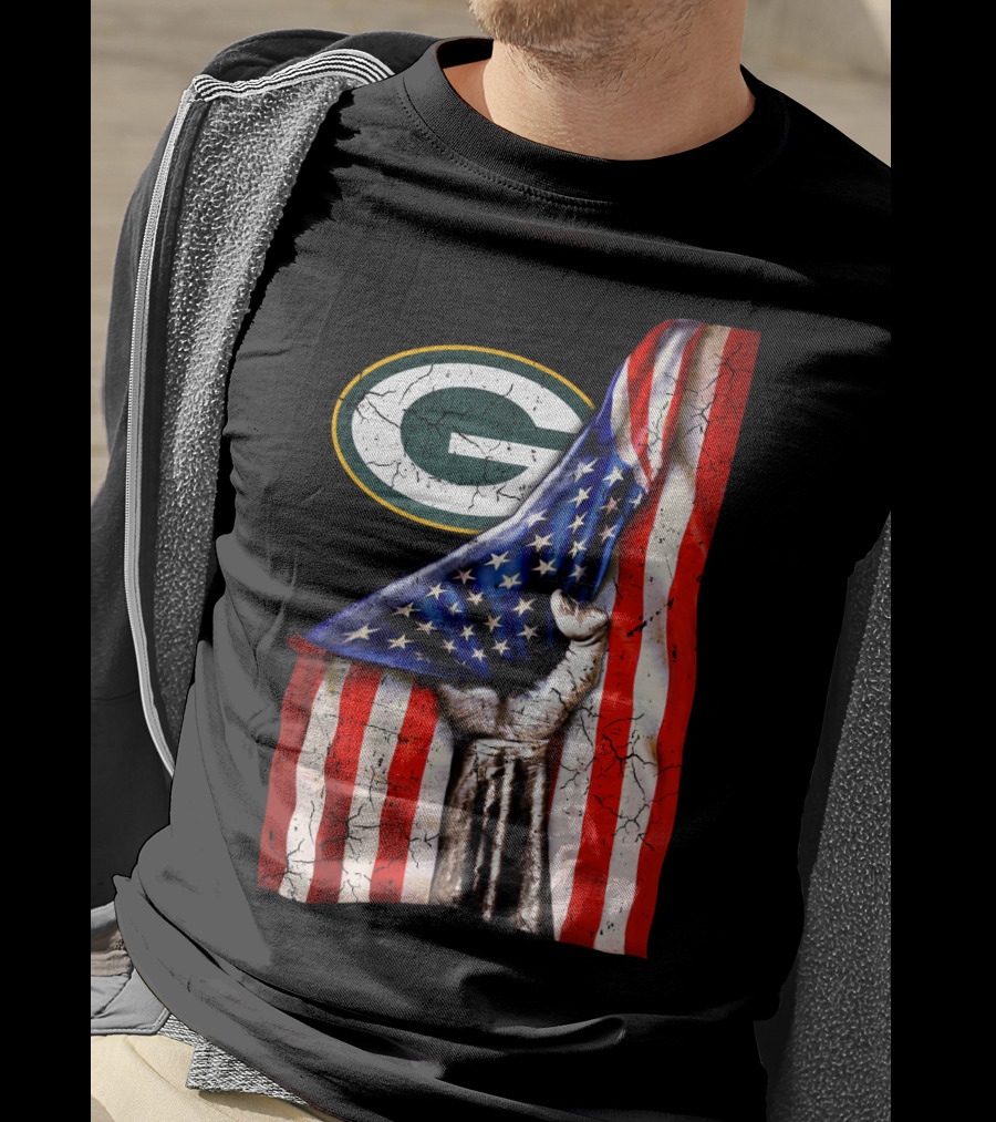 Patriotic Green Bay Packers American Flag Combination T-Shirt