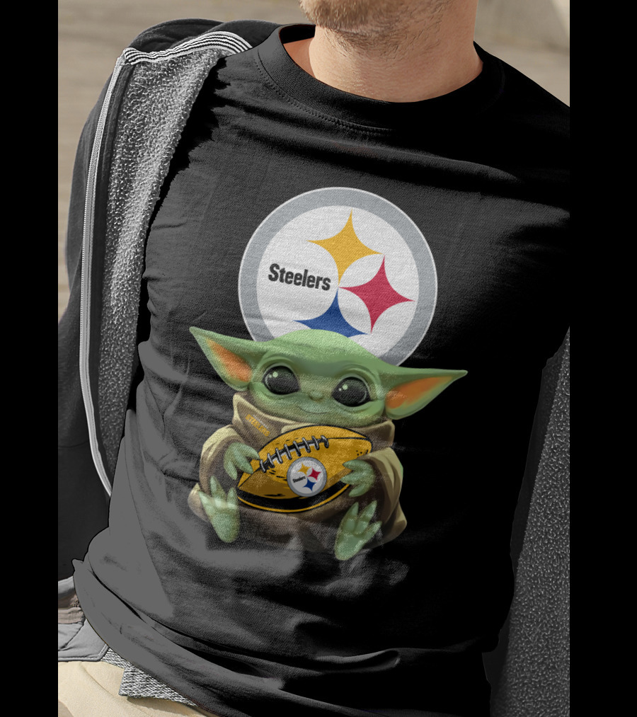 Baby Yoda Steelers Nfl Football T-Shirt