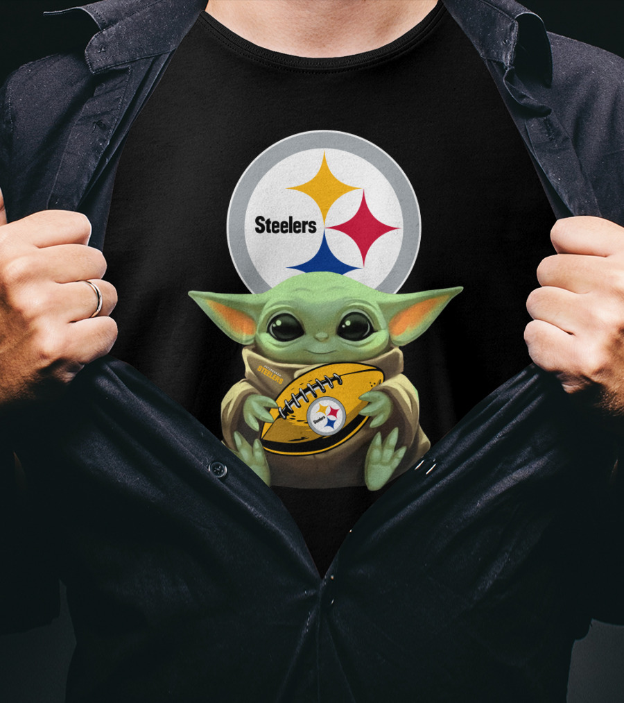 Baby Yoda Steelers Nfl Football T-Shirt