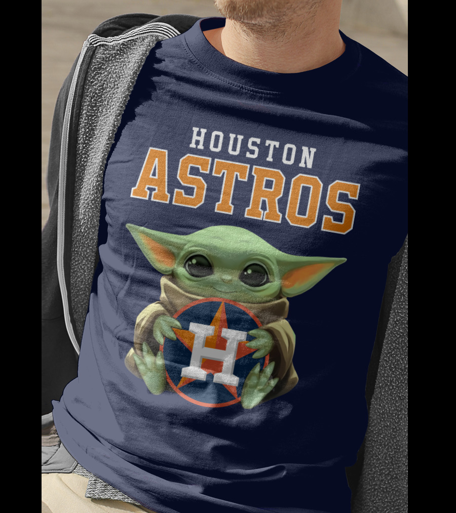 Houston Astros Baby Yoda Logo Fan T-Shirt