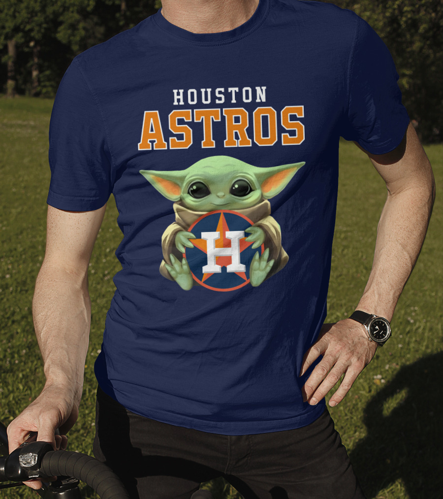 Houston Astros Baby Yoda Logo Fan T-Shirt