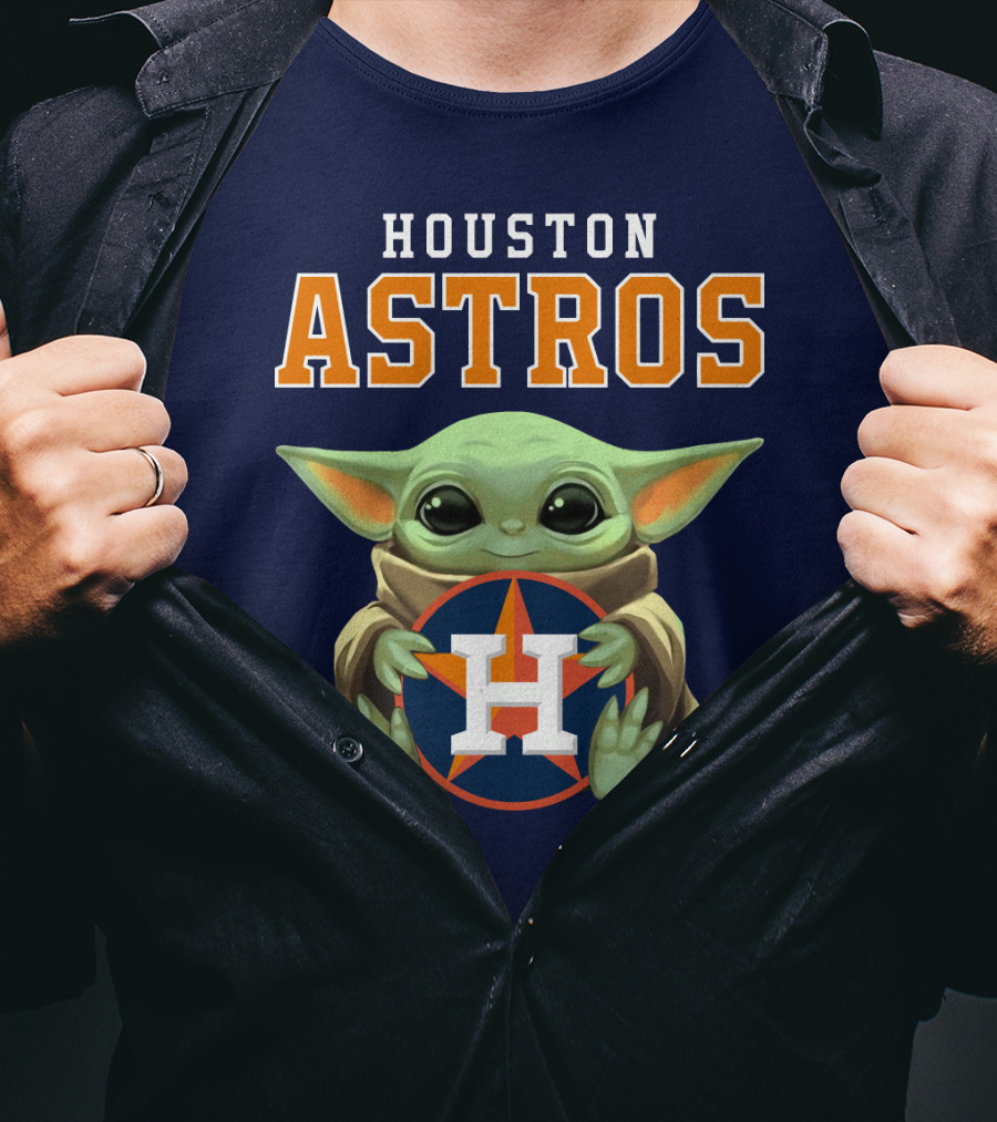 Houston Astros Baby Yoda Logo Fan T-Shirt