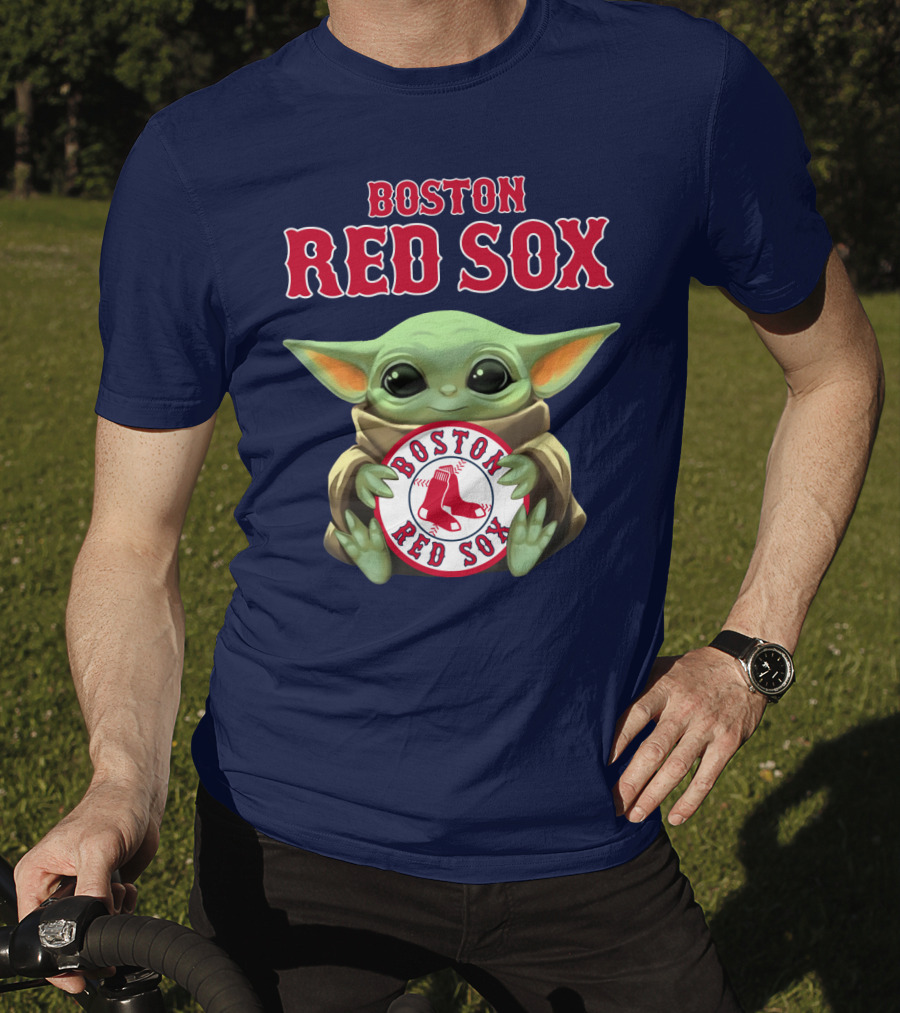 Boston Red Sox Baby Yoda Holding Baseball Team T-Shirt