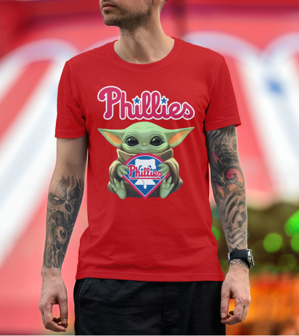 Premium T-Shirt: Phillies Baby Yoda Holding Phillies T-Shirt Phillies Baby Yoda Holding Phillies T-Shirt