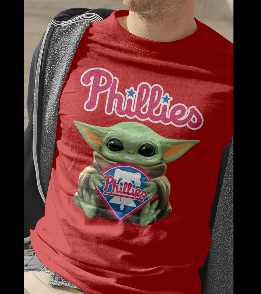 Phillies Baby Yoda Holding Phillies T-Shirt