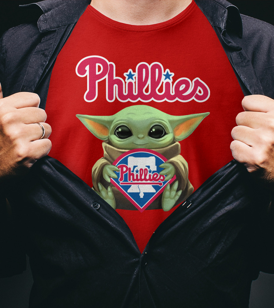 Phillies Baby Yoda Holding Phillies T-Shirt