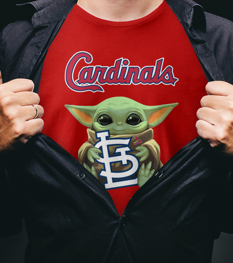 Cardinals Baby Yoda Holding St. Louis T-Shirt