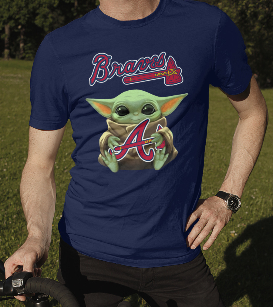 Braves BabyYoda Holding Atlanta Braves T-Shirt