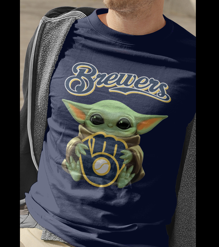 Brewers Baby Yoda Holding Milwaukee T-Shirt
