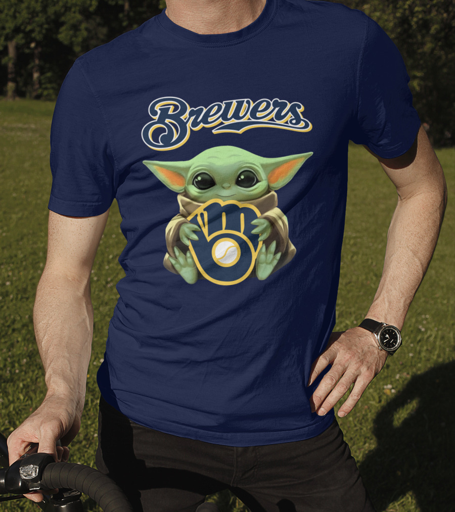 Brewers Baby Yoda Holding Milwaukee T-Shirt