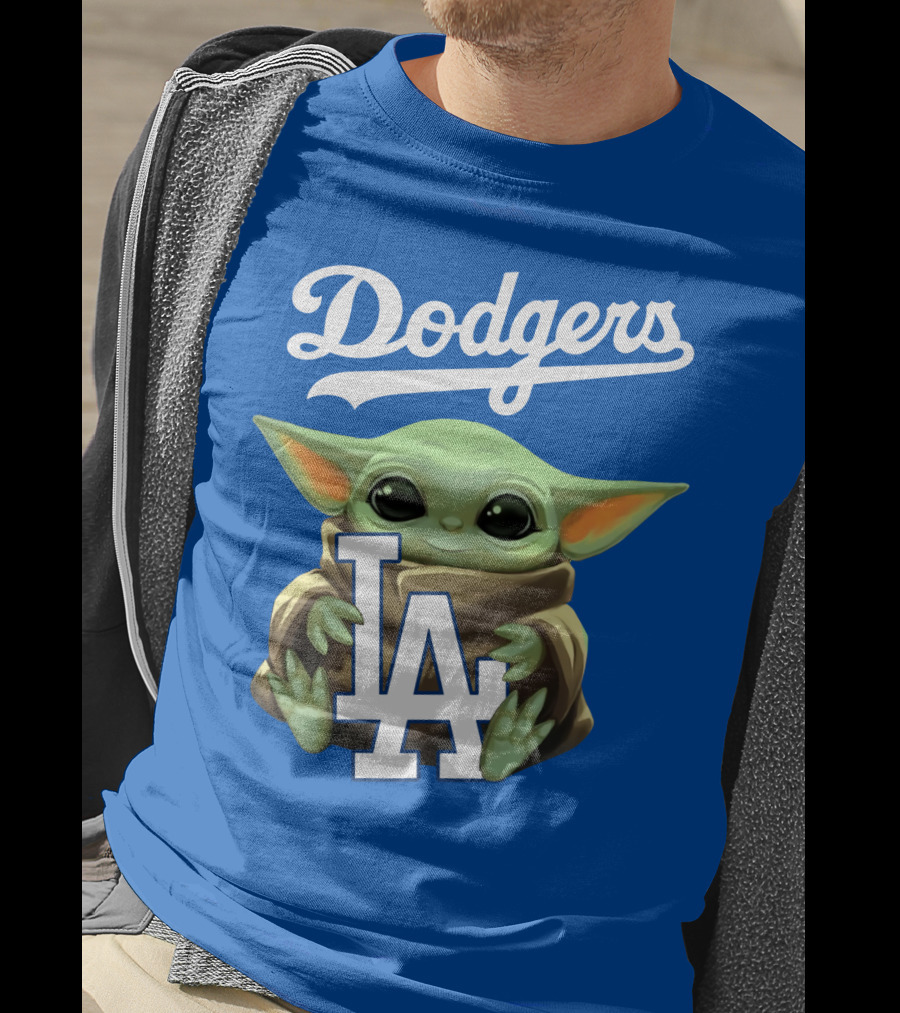 Dodgers Baby Yoda Holding La Team T-Shirt