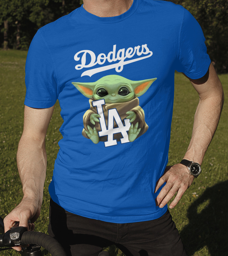 Dodgers Baby Yoda Holding La Team T-Shirt