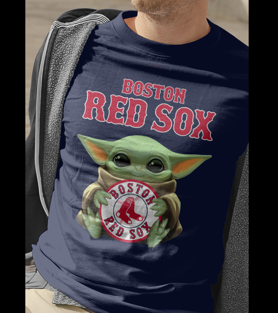 Boston Red Sox Baby Yoda Holding Team T-Shirt